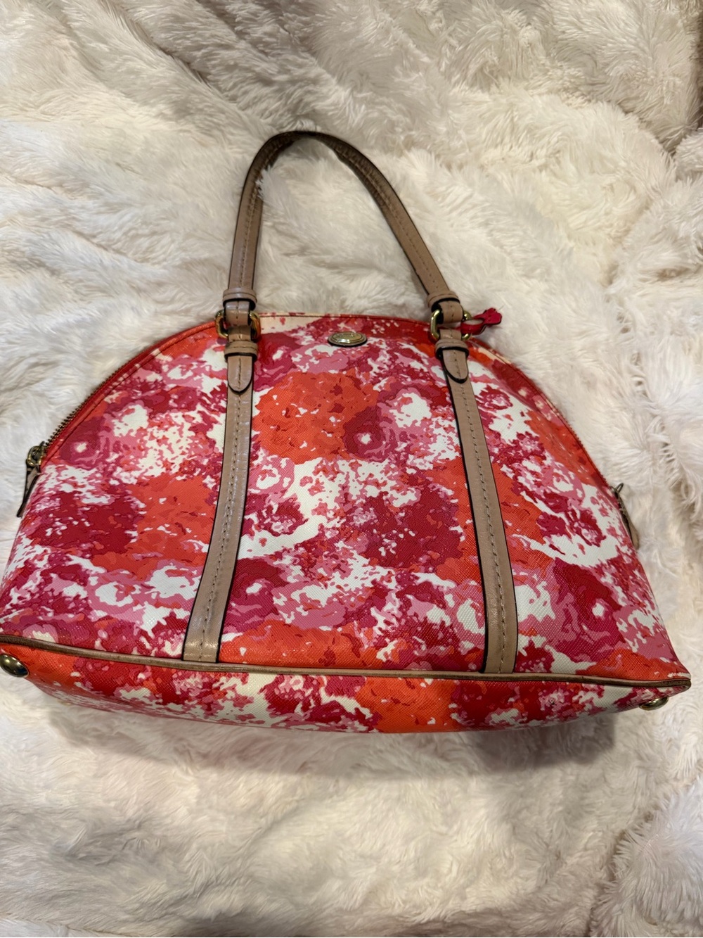 2014 Coach Peyton Floral Cora Domed Satchel